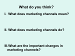Chapter 1 Marketing Channels: Structure and Functions