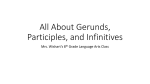 All About Gerunds, Participles, and Infinitives