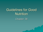 Guidelines for Good Nutrition