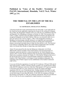 THE TRIBUNAL ON THE LAW OF THE SEA EST ABLISHED