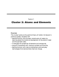Cluster 2: Atoms and Elements - Manitoba Education and Training