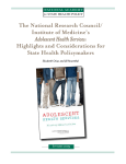 The National Research Council/ Institute of Medicine`s Adolescent