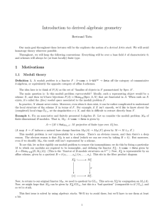 Introduction to derived algebraic geometry