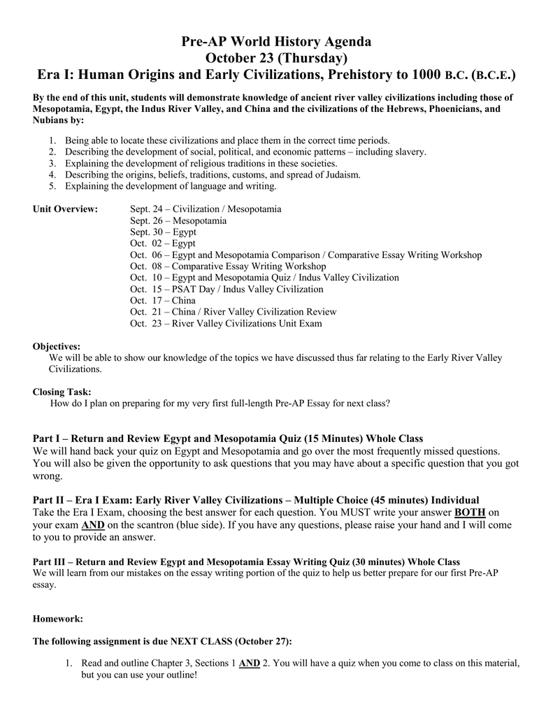 Era I Human Origins And Early Civilizations Prehistory To Bc Help With Academic Writing also Custom Lab Report Science Technology Essay