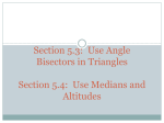 Section 5.3: Use Angle Bisectors in Triangles
