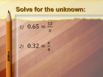 Solve for the unknown: Section 9-1: Solving Right Triangles