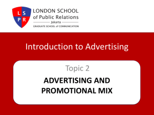 The Relationship of Advertising to the Promotional Mix