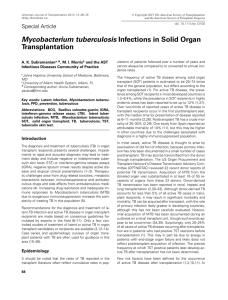 Mycobacterium tuberculosis Infections in Solid Organ Transplantation
