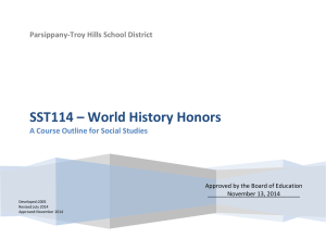 World History Honors - Parsippany Troy