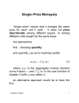 Single–Price Monopoly