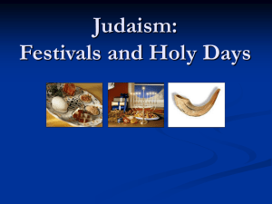 Judaism: Holy Days and Celebrations