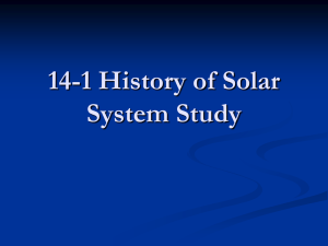 14.1 History of the Solar System