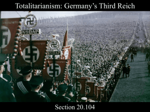 Totalitarianism: Germany`s Third Reich