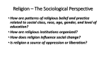 Religion – The Sociological Perspective