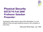 Physical Security Chapter 9