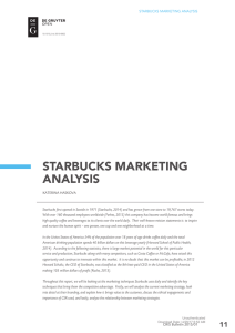 STARBUCKS MARKETING ANALYSIS