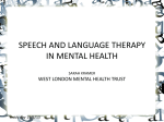 SPEECH AND LANGUAGE THERAPY IN MENTAL HEALTH