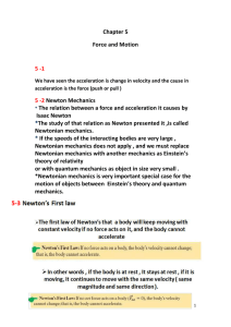 5 -2 Newton Mechanics