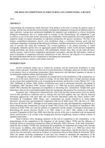 the role of competition in structuring ant