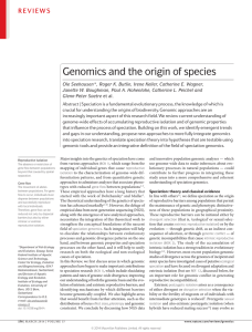 Genomics and the origin of species - Integrative Biology