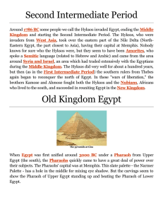 Second Intermediate Period Old Kingdom Egypt