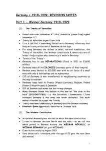 Germany c.1918-1939: REVISION NOTES