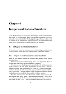 Chapter 6 Integers and Rational Numbers