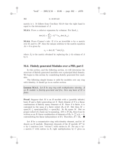 M.4. Finitely generated Modules over a PID, part I