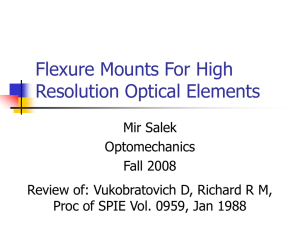 Flexure Mounts For High Resolution Optical Elements