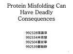Protein Misfolding Can Have Deadly Consequences 992328張謹淳