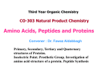 Amino Acids, Peptides and Proteins Convener : Dr