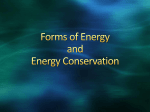 Forms of Energy and Energy Conservation