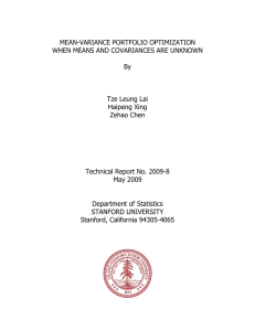 MEAN-VARIANCE PORTFOLIO OPTIMIZATION