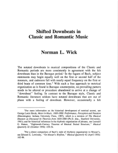 Shifted Downbeats in Classic and Romantic