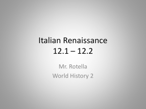 Italian Renaissance 12.1 – 12.2