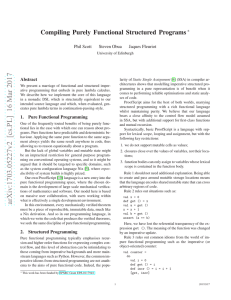 Compiling Purely Functional Structured Programs