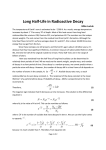 Long Half-Life in Radioactive Decay