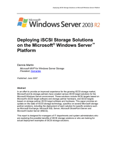 Deploying iSCSI Storage Solutions on Microsoft