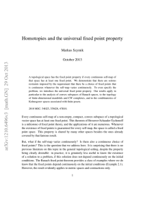 Homotopies and the universal fixed point property arXiv:1210.6496v3