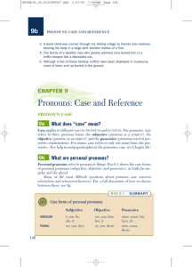 Pronouns: Case and Reference