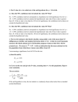 1. The P-value for a two sided test of the null hypothesis H0: µ = 30