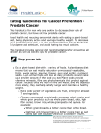 Eating Guidelines for Cancer Prevention - Prostate