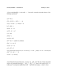 In class problems – some answers January 17, 2013 1) You are told