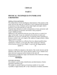 CHM 411 PART C PHYSICAL TECHNIQUES IN INORGANIC