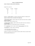 Chapter 6: Probability Distributions Section 1: Random Variables