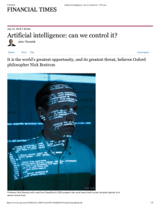 Artificial intelligence: can we control it?