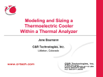 Modeling and Sizing a Thermoelectric Cooler Within a Thermal