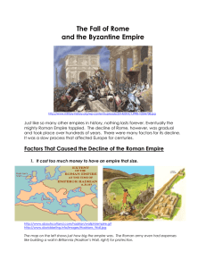 The Fall of Rome and the Byzantine Empire