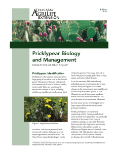 Pricklypear Biology and Management