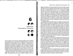 Subjectivistic Interpretations of Probability